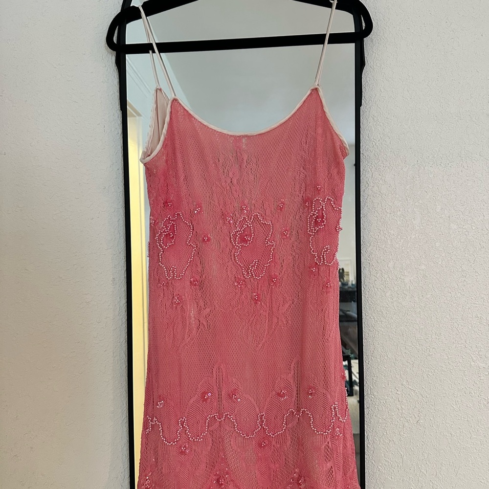 Vintage Y2K Scott McClintock Pink Beaded Dress